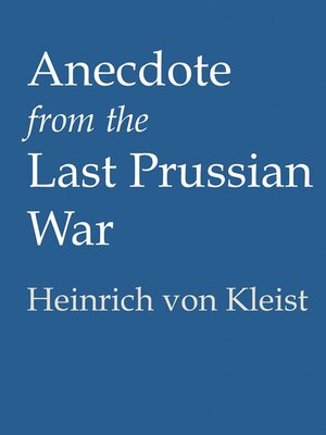 cover image of Anecdote from the Last Prussian War